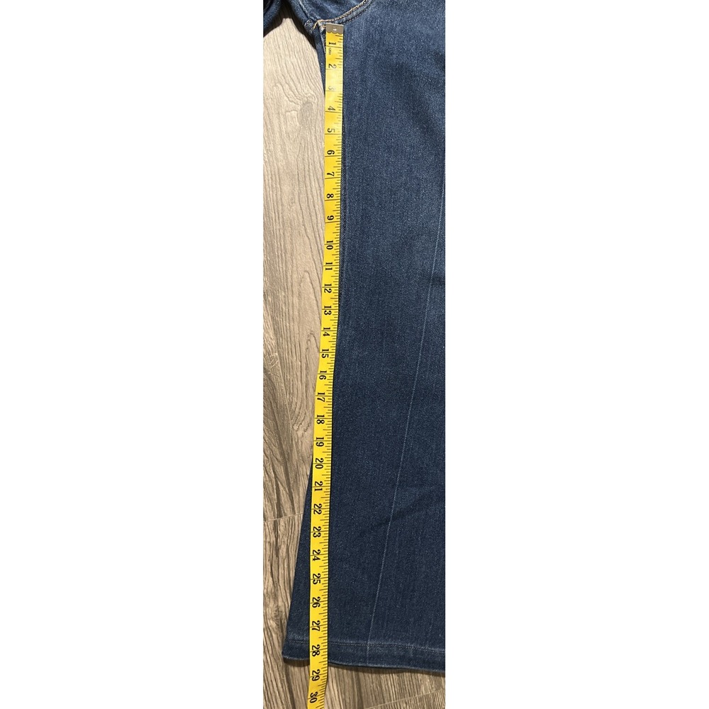 Levi's 517 Black Tab Boot Cut Dark Wash Poly Blend Blue Jeans Size 38x32 (38x29) - Picture 13 of 15